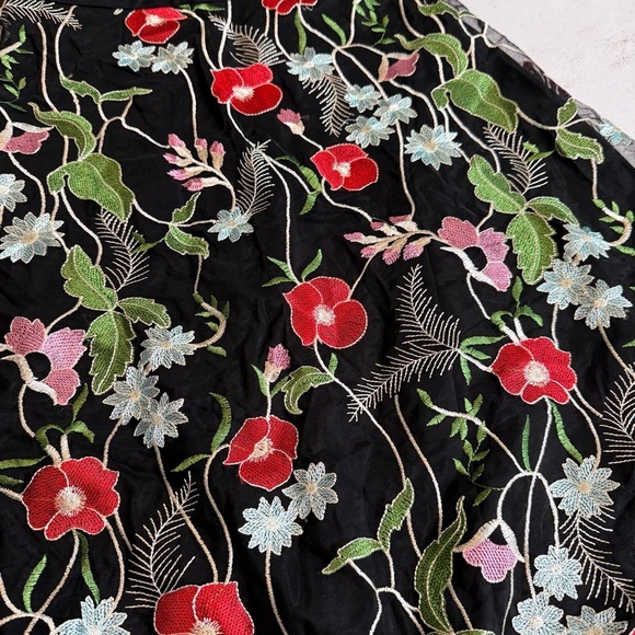 Anthropologie Eva Franco Embroidered Floral Skirt- Size 6 - Picture 7 of 10